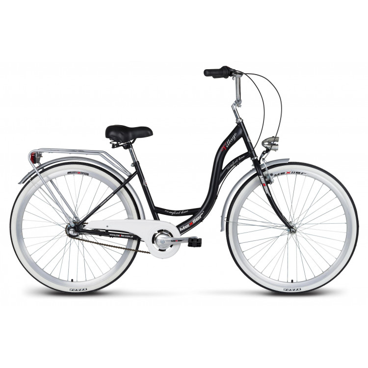 Mestský bicykel 28 Mexller Village D CTB Nexus 3-prevodový Čierny matný